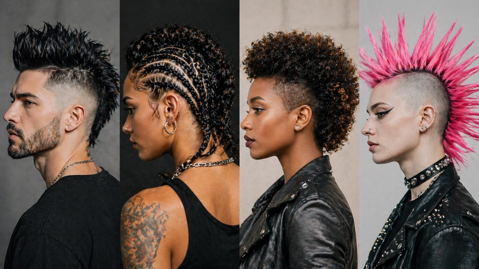 types of mohawk hairstyles illustrated